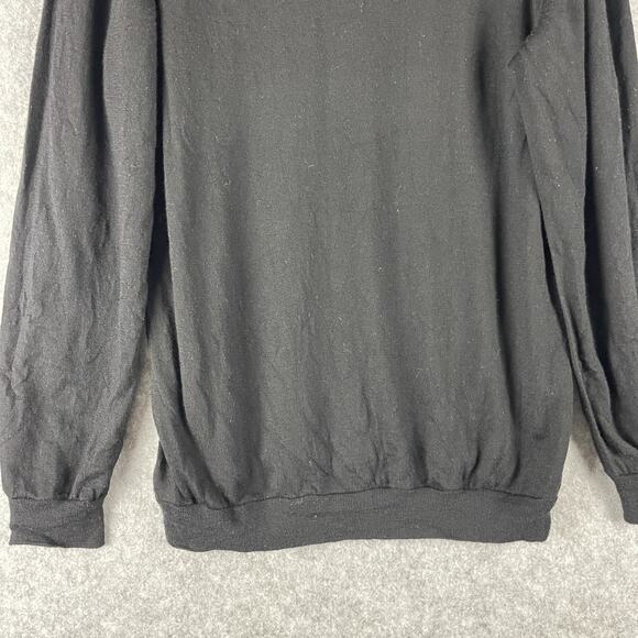 Son Of A Tailor Wool Sweater Mens 2XLT Black Crew Neck Minimal Preppy Hipster - Picture 10 of 11